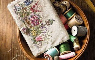 Embroidered Country Garden NeedleCase, lorna Bateman,