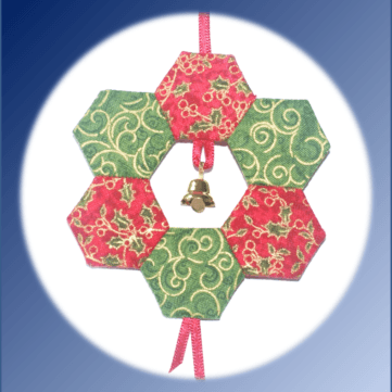 Wreath Christmas Ornament kit by Lina Patchwork, EPP. English Paper Piecing
