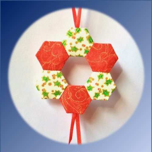 wreath, christmas, ornament, deoration, epp, english paper piecing