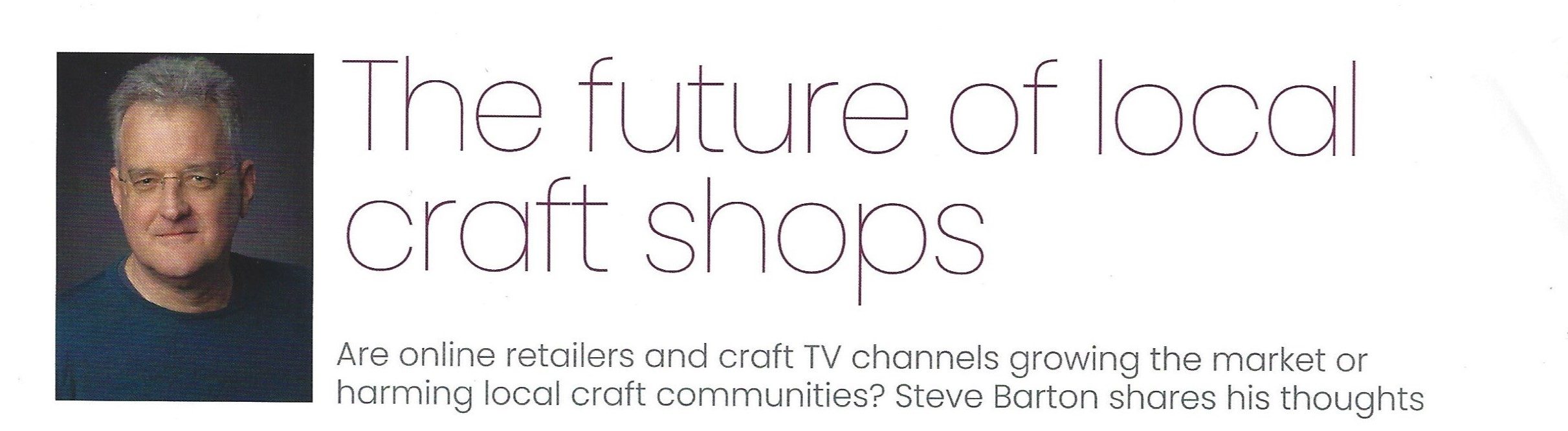 Article on shops and community from CRAFT FOCUS