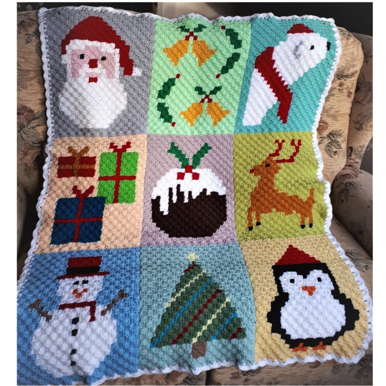 Granny Square Rectangular Crochet Blanket pattern designed by Jane ...