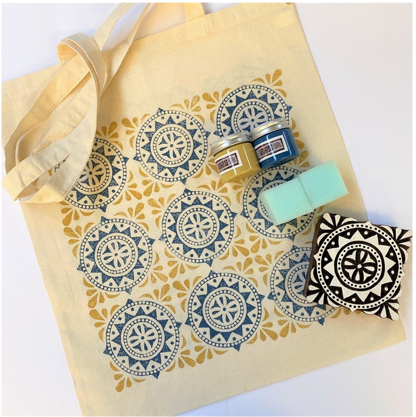 Complete Block Printing Kit: Meadow Design from The Indian Block Print Co.