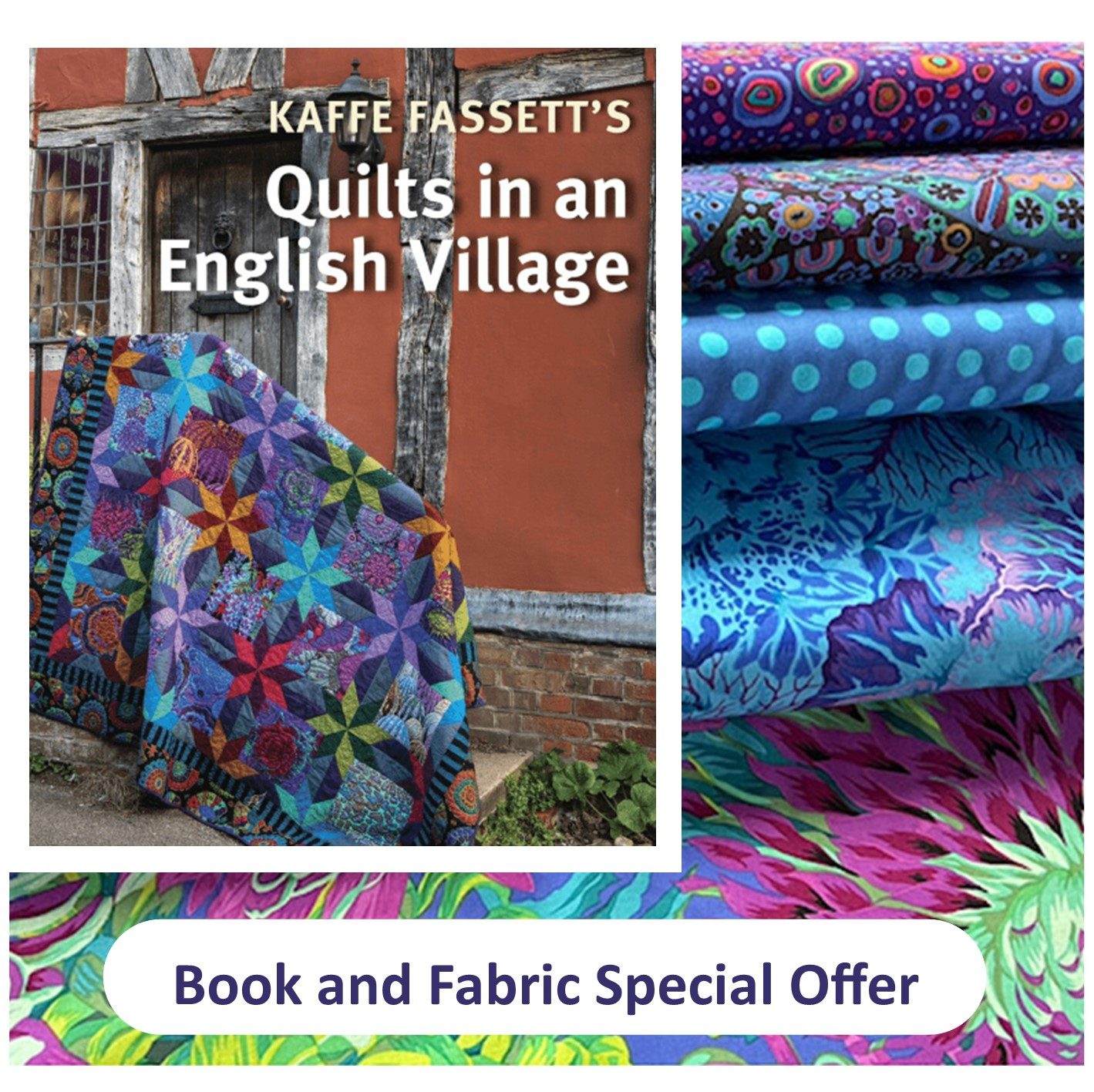 JUNE 2021 SPECIAL OFFER: Kaffe Fassett Extravaganza - Kaffe Fassett in the  Studio book PLUS Blue Fabric Fat 1/4 Bundle