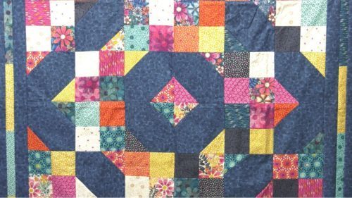 Four patch and big square quilt