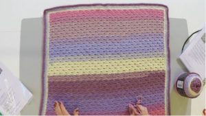 Colour strip crochet blanket