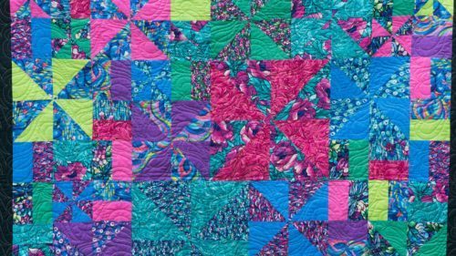 Bright pinwheel quilt