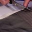 Cutting fabric with scissors